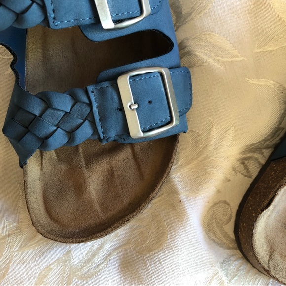 Cerulean blue Nicole sandals size 7W - Picture 2 of 8